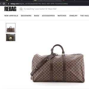 LOUIS VUITTON Keepall Bandouliere 55 Damier Ebene